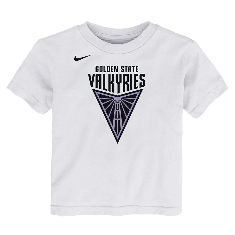 T-shirt Nike blanc avec logo principal Golden State Valkyries pour tout-petit