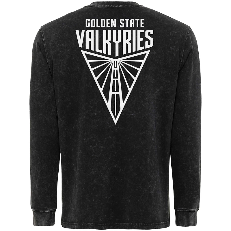 T-shirt unisexe Sportiqe Black Golden State Valkyries Rock & Roll Collection Bono Mineral Wash Premium à manches longues