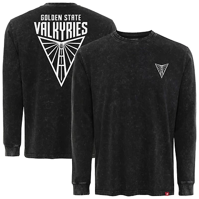 T-shirt unisexe Sportiqe Black Golden State Valkyries Rock & Roll Collection Bono Mineral Wash Premium à manches longues