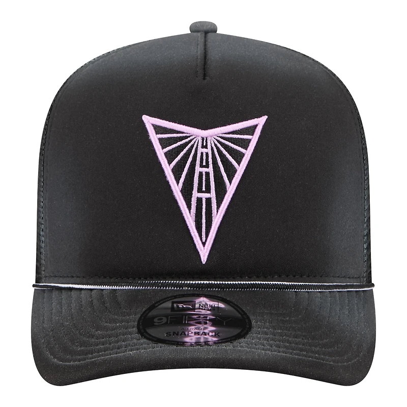 Unisex New Era Black Golden State Valkyries Worn Foam Front 9FIFTY A-Frame Trucker Rope Snapback Hat