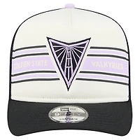 Casquette de camionneur ajustable unisexe New Era blanche/noir éclipse avec bannière en mousse Golden State Valkyries 9FIFTY A-Frame