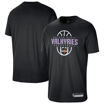 T-shirt d'entraînement authentique premium Nike Golden State Valkyries 2026, unisexe noir