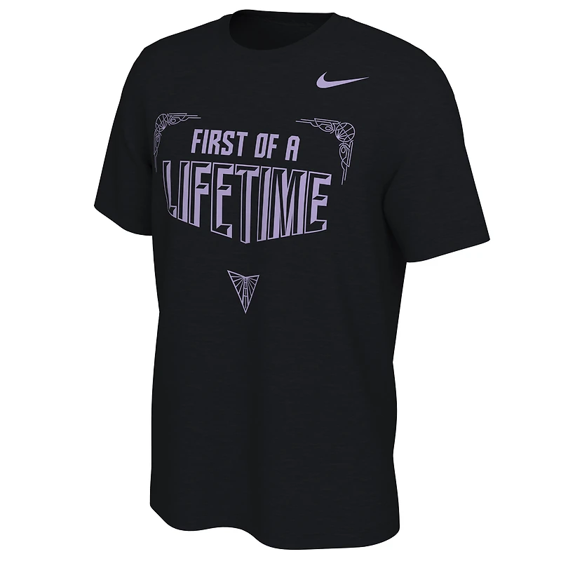 T-shirt unisexe Nike Eclipse noir Golden State Valkyries 2025, saison inaugurale, premier d'une vie, calendrier