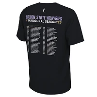 T-shirt unisexe Nike Eclipse noir Golden State Valkyries 2025, saison inaugurale, premier d'une vie, calendrier