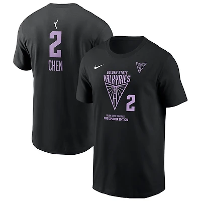 Unisex Nike Kaitlyn Chen Black Golden State Valkyries 2025 WNBA Draft Name & Number T-Shirt