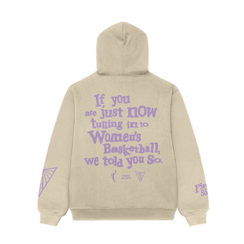 Unisex Playa Society Cream Golden State Valkyries "We Told You So" Pullover Hoodie