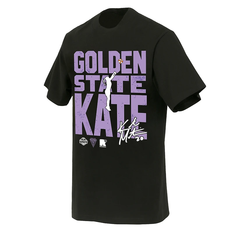 Unisex round21 Kate Martin Black Golden State Valkyries Jump Shot Player Signature T-Shirt
