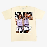 Unisex SLAM Gabby Williams & Veronica Burton Cream Golden State Valkyries Cover T-Shirt
