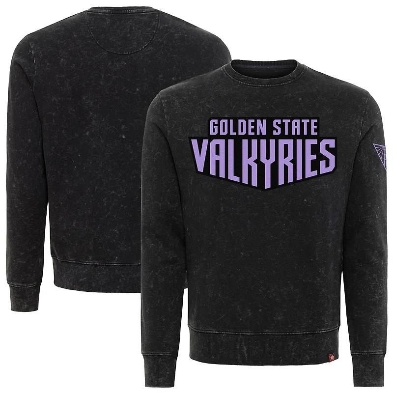 Unisex Sportiqe Eclipse Black Golden State Valkyries Rock & Roll Collection Freddy Mineral Wash Pullover Sweatshirt