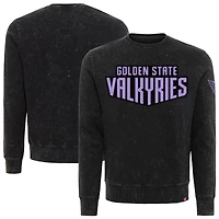 Unisex Sportiqe Eclipse Black Golden State Valkyries Rock & Roll Collection Freddy Mineral Wash Pullover Sweatshirt