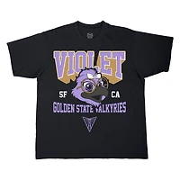 T-shirt unisexe Stadium Essentials noir Golden State Valkyries, mascotte la plus précieuse, style urbain premium