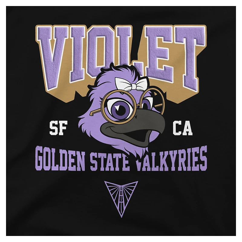 T-shirt unisexe Stadium Essentials noir Golden State Valkyries, mascotte la plus précieuse, style urbain premium
