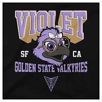 T-shirt unisexe Stadium Essentials noir Golden State Valkyries, mascotte la plus précieuse, style urbain premium