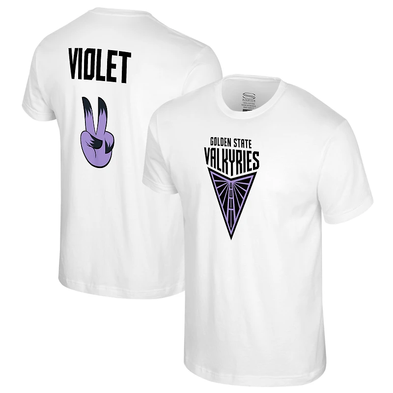 T-shirt unisexe Stadium Essentials blanc avec nom et numéro de la mascotte des Golden State Valkyries