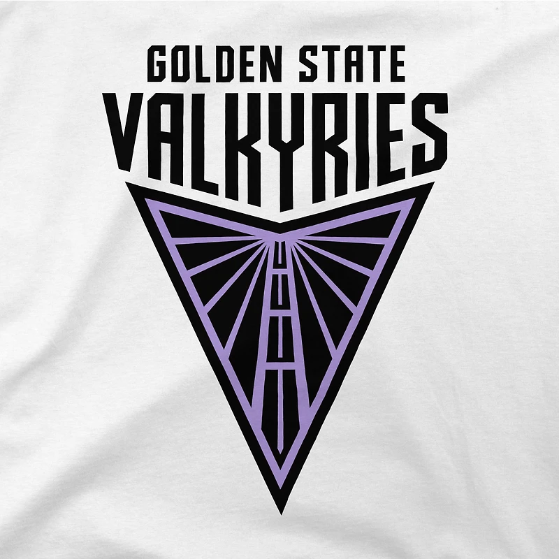 T-shirt unisexe Stadium Essentials blanc avec nom et numéro de la mascotte des Golden State Valkyries