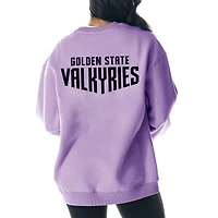Sweat-shirt unisexe The Wild Collective Violet Golden State Valkyries Dye Fleece Pullover Crew