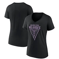 T-shirt à col en V noir pour femmes Golden State Valkyries, logo principal