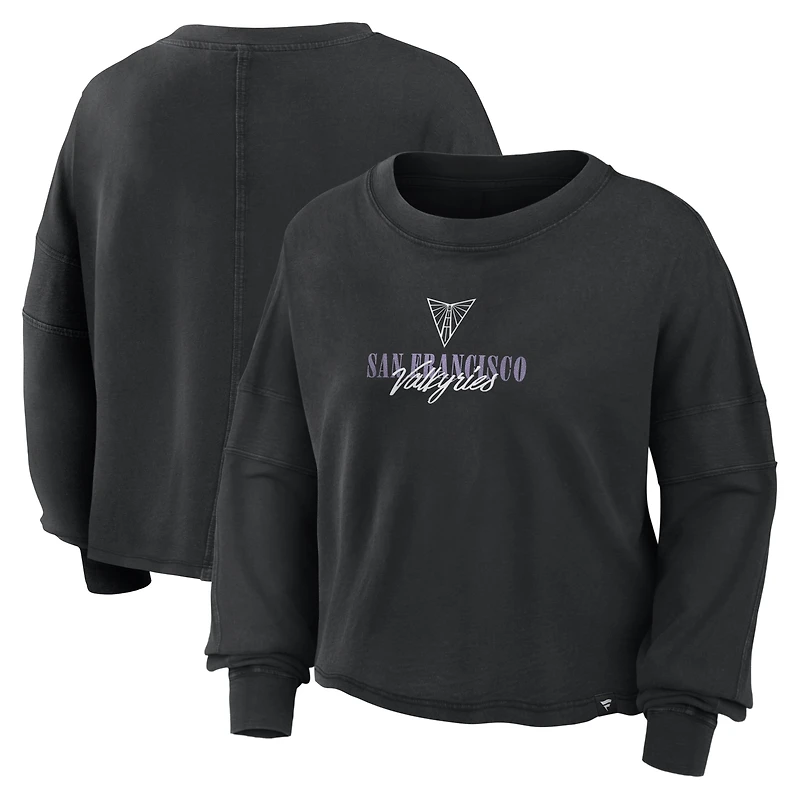 Haut oversize à manches longues Fanatics noir Golden State Valkyries pour femme