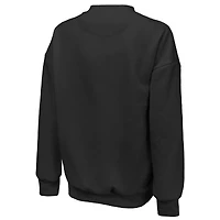 Sweat-shirt à manches longues et col rond noir pour femme, motif Golden State Valkyries, avec logo principal principal.