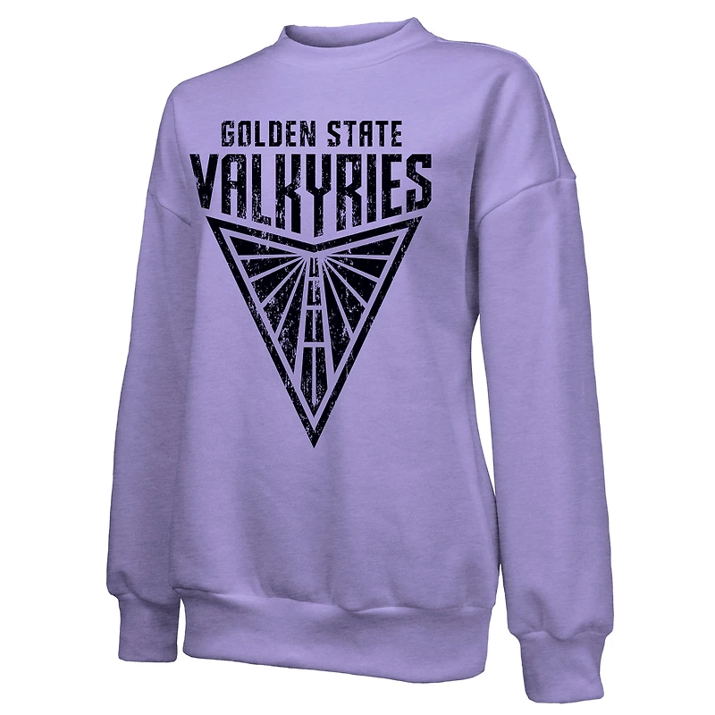 Sweat-shirt oversize violet Golden State Valkyries à manches longues et logo principal pour femme Majestic Threads