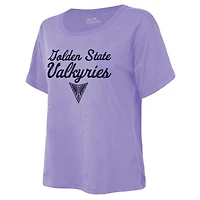 T-shirt boxy violet pour femme de Majestic Threads, Golden State Valkyries The Edge