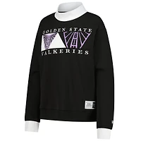 Women's New Era  Black Golden State Valkyries Split Cropped Mock Neck Sweatshirt