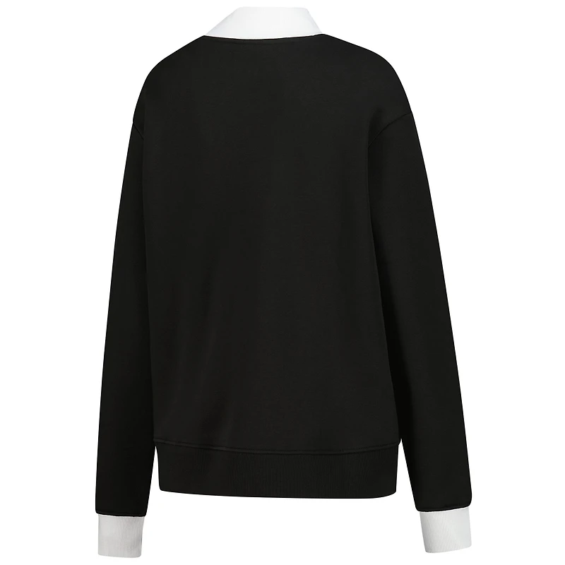 Women's New Era  Black Golden State Valkyries Split Cropped Mock Neck Sweatshirt