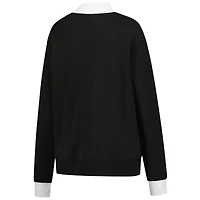 Women's New Era  Black Golden State Valkyries Split Cropped Mock Neck Sweatshirt