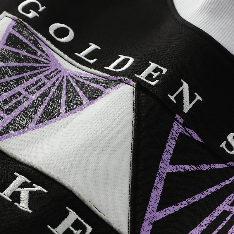 Women's New Era  Black Golden State Valkyries Split Cropped Mock Neck Sweatshirt