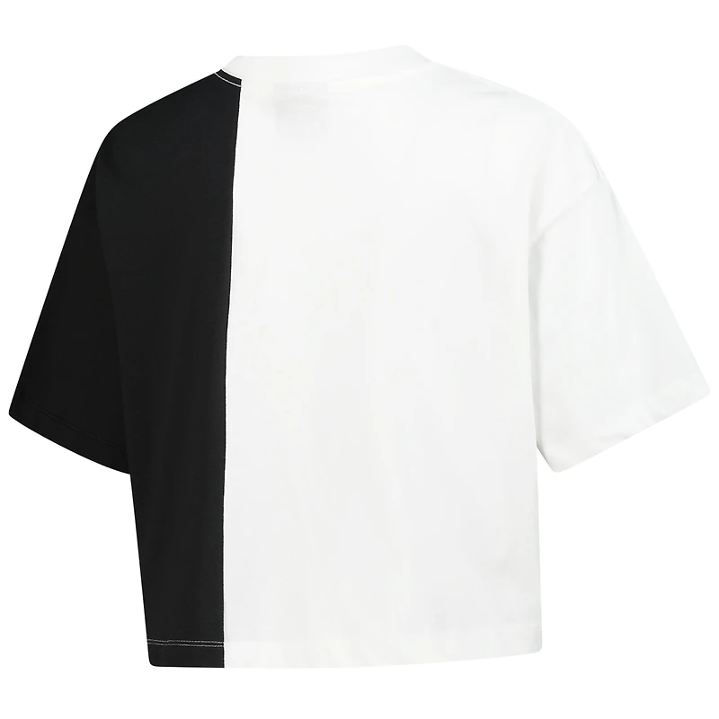 Women's New Era White Golden State Valkyries Team Split Cropped Boxy T-Shirt