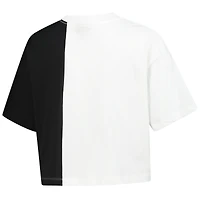 Women's New Era White Golden State Valkyries Team Split Cropped Boxy T-Shirt