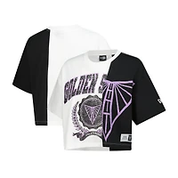 Women's New Era White Golden State Valkyries Team Split Cropped Boxy T-Shirt