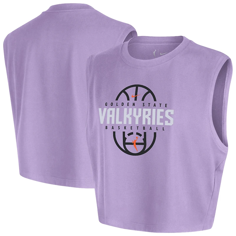 Women's Nike Violet Golden State Valkyries 2026 Authentic On-Court Sleeveless Cropped T-Shirt