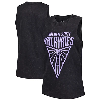 Débardeur Sportiqe noir pour femme, collection Rock & Roll, motif Golden State Valkyries, délavé minéral Turner