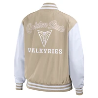 Women's WEAR by Erin Andrews  Tan Golden State Valkyries Tonal Full-Zip Bomber Jacket