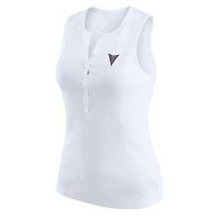 Women's WEAR by Erin Andrews White Golden State Valkyries Rib-Knit Henley Tank Top