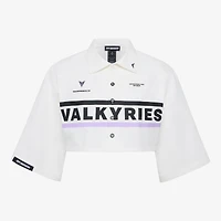 Women's  White Golden State Valkyries Canvas Cropped Button-Up Shirt