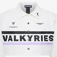 Women's  White Golden State Valkyries Canvas Cropped Button-Up Shirt