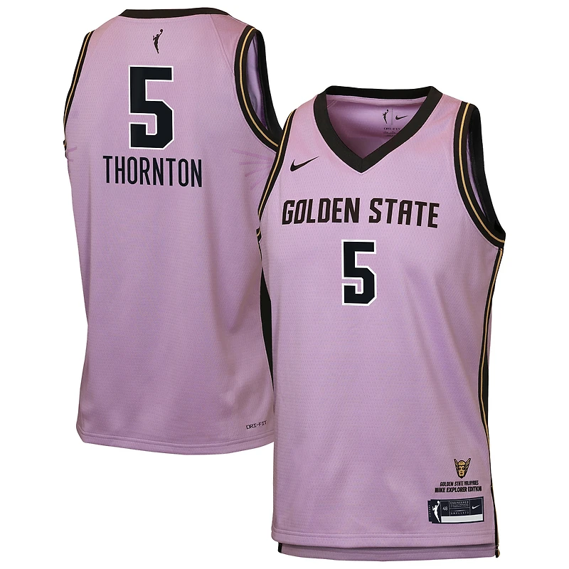 Maillot Nike Kayla Thornton Violet Golden State Valkyries Explorer Edition pour enfant