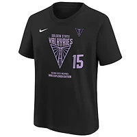 T-shirt Nike Tiffany Hayes noir pour jeune, édition Golden State Valkyries Explorer, avec nom et numéro de joueur