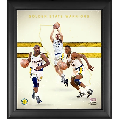 Chris Mullin Mitch Richmond & Tim Hardaway Golden State Warriors Framed 15" x 17" 1990s Hardwood Classics Franchise Foundations Collage
