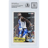 Carte de recrue de Chris Webber (Golden State Warriors) autographiée, saison 1993-94, Fleer n° 292, authentifiée par Beckett Fanatics Witnessed (n° 10).