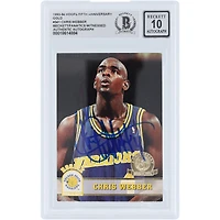 Chris Webber Golden State Warriors Autographed 1993-94 Skybox NBA Hoops Gold Fifth Anniversary #341 Beckett Fanatics Witnessed Authenticated Rookie Card