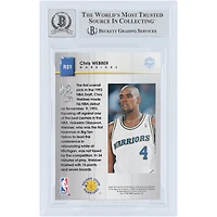 Carte de recrue autographiée de Chris Webber (Golden State Warriors) 1993-94 Upper Deck Rookie Standouts #RS1, certifiée authentifiée par Beckett Fanatics Witnessed.