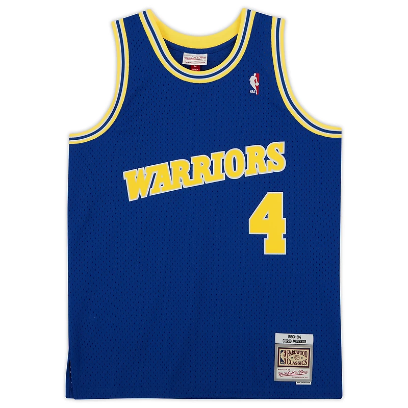 Maillot Swingman Mitchell & Ness Royal 1993-94 autographié par Chris Webber des Golden State Warriors