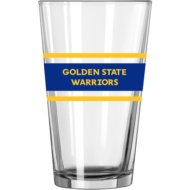 Verre à bière rayé Golden State Warriors de 16 oz