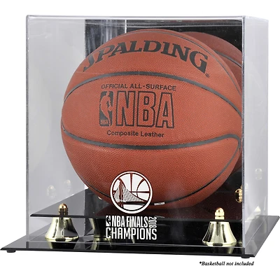 Golden State Warriors 2018 NBA Finals Champions Logo Golden Classic Basketball Display Case with Mirrored Back