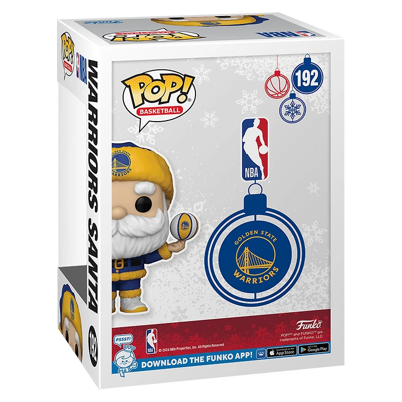 Figurine en vinyle exclusive Fanatics 2024 du Père Noël des Golden State Warriors Funko Pop!