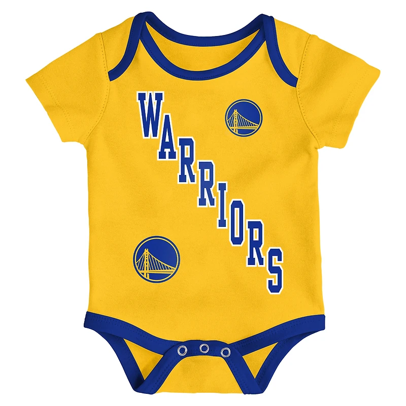 Ensemble body trois pièces Born to Hoop des Golden State Warriors pour nourrissons et nouveau-nés