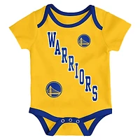 Ensemble body trois pièces Born to Hoop des Golden State Warriors pour nourrissons et nouveau-nés